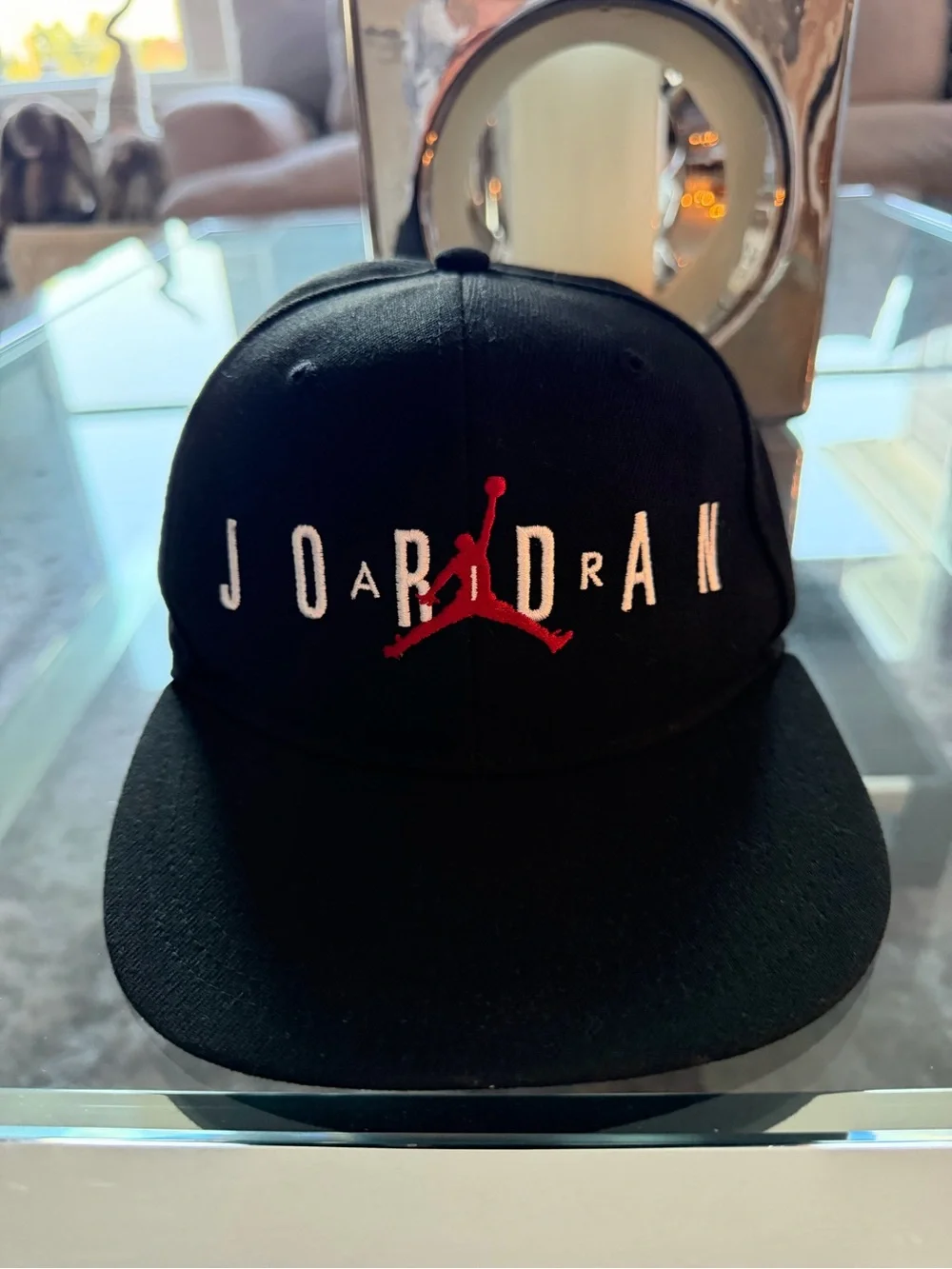 Jordan Youth Black Cap with Red Jumpman Logo